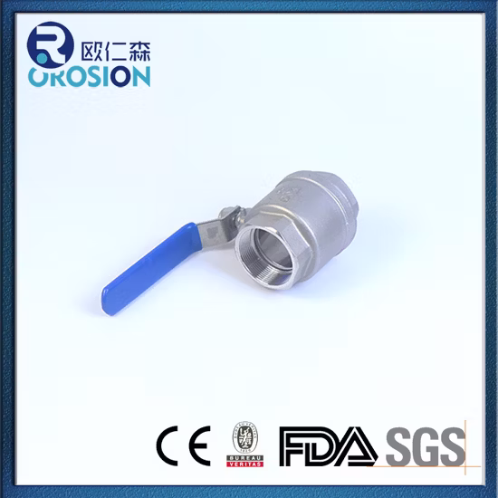 SS304 316 Stainless Steel Handle with Locking Internal Thread BSPP BSPT NPT 2PC Ball Valve